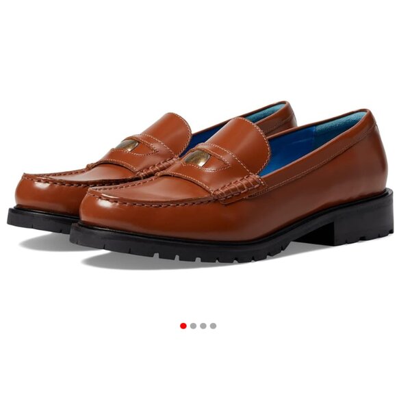 NEW  Free People Liv LEATHER loafers  in brown   3T79 - Picture 3 of 10